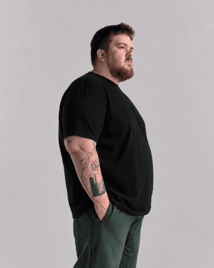 Motley Denim Stockholm T-shirt Black - T-shirts - Stora T-shirts - 2XL-14XL