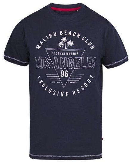 D555 Stoke Los Angeles Beach Printed T-Shirt Navy - T-shirts - Stora T-shirts - 2XL-8XL