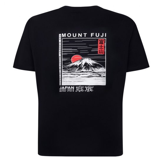 Espionage T422 T-shirt med Mount Fuji-tryck Marinblå - T-shirts - Stora T-shirts - 2XL-14XL
