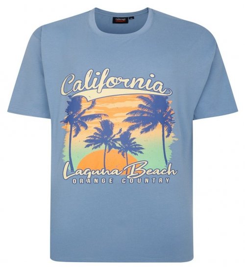 Espionage T425 Laguna Beach Tryckt T-shirt blå - T-shirts - Stora T-shirts - 2XL-14XL