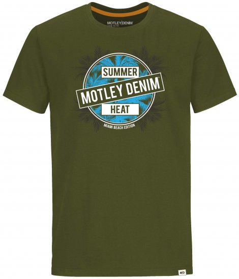 Motley Denim T-shirt Telford Dark Khaki - T-shirts - Stora T-shirts - 2XL-14XL