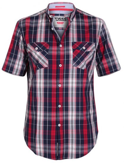 D555 Terell Shirt Navy/Red - Skjortor - Stora skjortor - 2XL-8XL