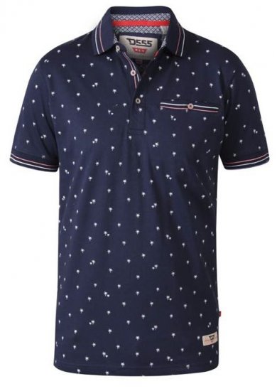D555 Thames Polo With Chest Pocket Navy - Pikétröjor - Stora pikétröjor - 2XL-8XL