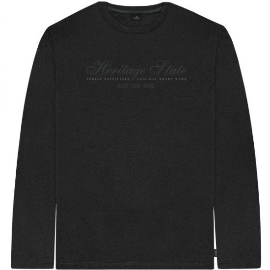 Double Outfitters TS-9171 Long Sleeve T-Shirt Embroidered Black - T-shirts - Stora T-shirts - 2XL-14XL