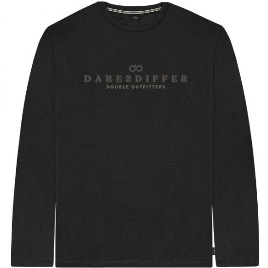Double Outfitters TS-9172 Long Sleeve T-Shirt Print Black - T-shirts - Stora T-shirts - 2XL-14XL