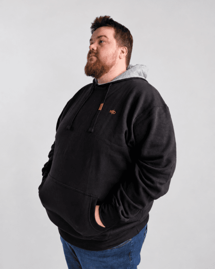 Motley Denim Riga Hoodie Black - Tröjor & hoodies - Stora hoodies & tröjor - 2XL-14XL