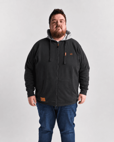 Motley Denim Copenhagen Hoodie Charcoal - Tröjor & hoodies - Stora hoodies & tröjor - 2XL-14XL