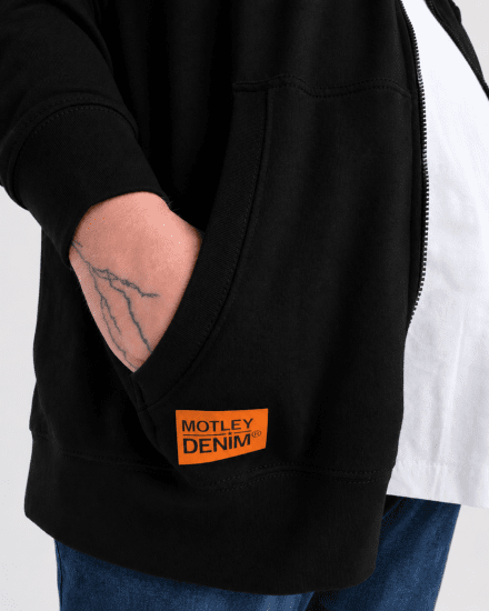 Motley Denim Copenhagen Hoodie Black - Tröjor & hoodies - Stora hoodies & tröjor - 2XL-14XL