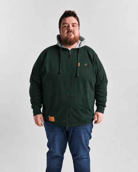 Motley Denim Copenhagen Hoodie Racing Green - Tröjor & hoodies - Stora hoodies & tröjor - 2XL-14XL