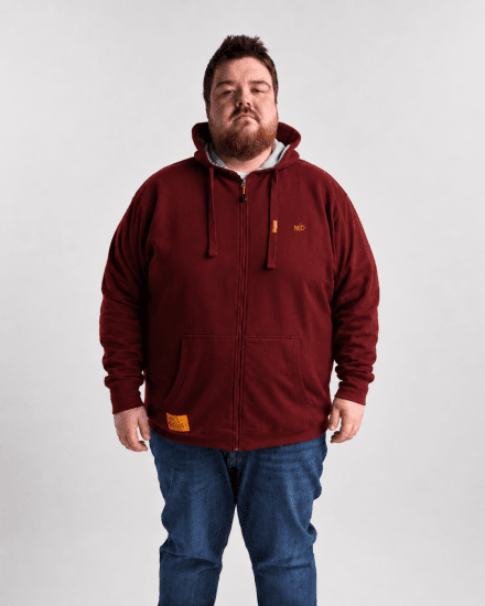 Motley Denim Copenhagen Hoodie Red - Tröjor & hoodies - Stora hoodies & tröjor - 2XL-14XL