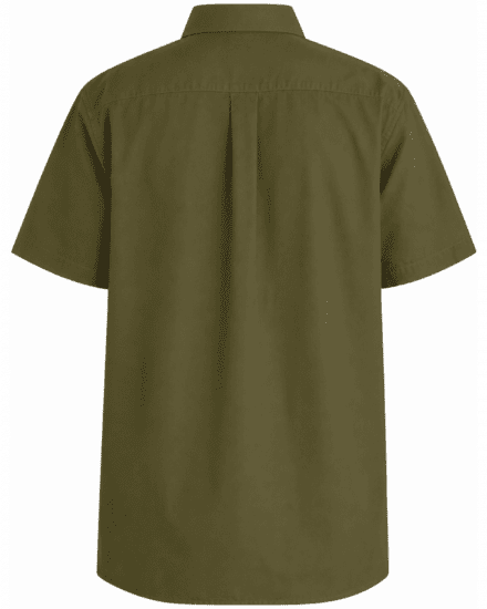 Motley Denim Zagreb Kortärmad Skjorta Mörk khaki - Skjortor - Stora skjortor - 2XL-8XL