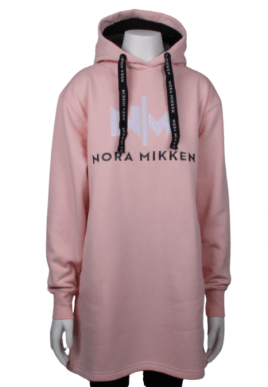 Nora Mikken KADRI WHITE Long Hoodie Pink - DAMKLÄDER XS-XXL - 