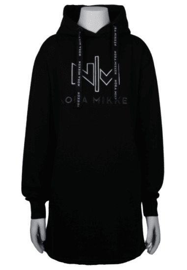 Nora Mikken KADRI WHITE Long Hoodie Black - Tröjor & hoodies - 