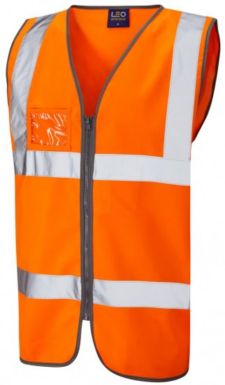 Leo Rumsam Zip Front Waistcoat Hi-Vis Orange - Arbetskläder - Arbetskläder i stora storlekar