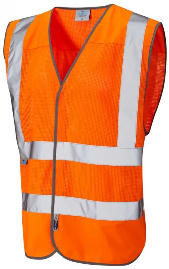 Leo Arlington Coolviz Waistcoat Hi-Vis Orange - Arbetskläder - Arbetskläder i stora storlekar