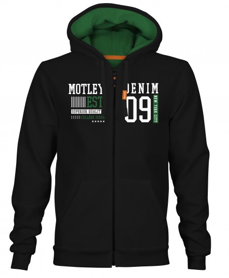 Motley Denim Woking Hoodie Black - Tröjor & Hoodies - Stora hoodies - 2XL-8XL