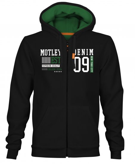 Motley Denim Woking Hoodie Black - Tröjor & hoodies - Stora hoodies & tröjor - 2XL-14XL