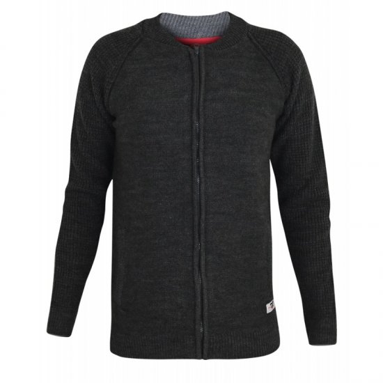 D555 Xavier Knitted Bomber Charcoal - Tröjor & hoodies - Stora hoodies & tröjor - 2XL-14XL