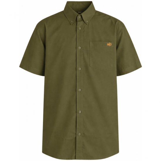 Motley Denim Zagreb Kortärmad Skjorta Mörk khaki - Skjortor - Stora skjortor - 2XL-8XL