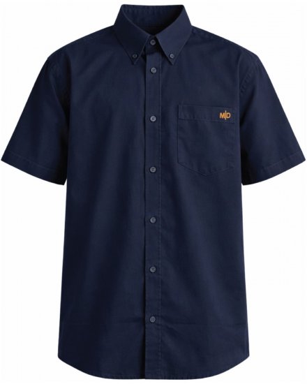 Motley Denim Zagreb Kortärmad Skjorta Marinblå - Skjortor - Stora skjortor - 2XL-8XL