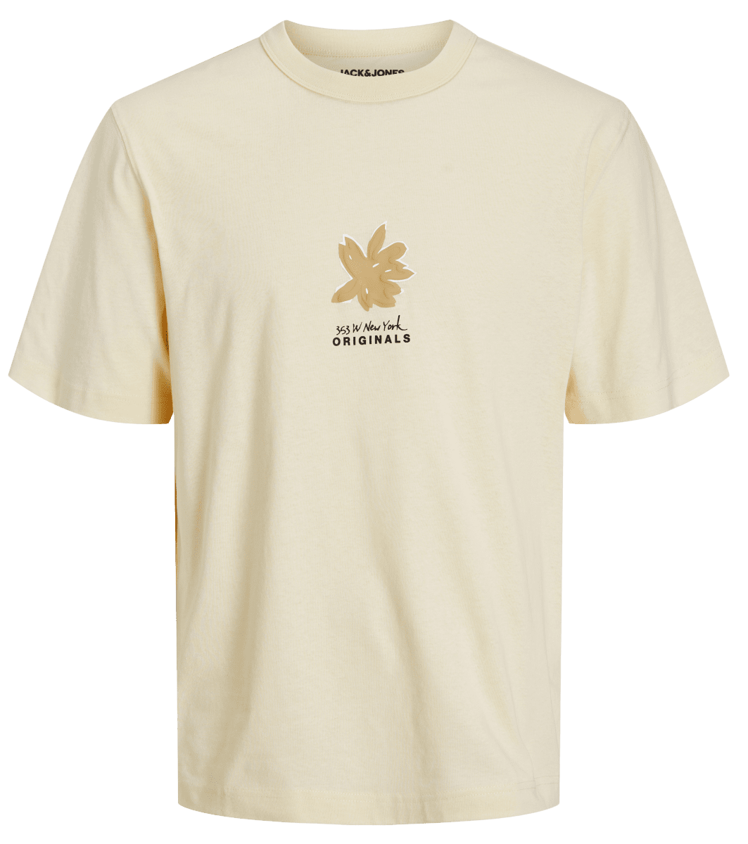 6XL - T-shirt i stora storlekar - Jack & Jones JOREASTER ACTIVITY T-Shirt Buttercream