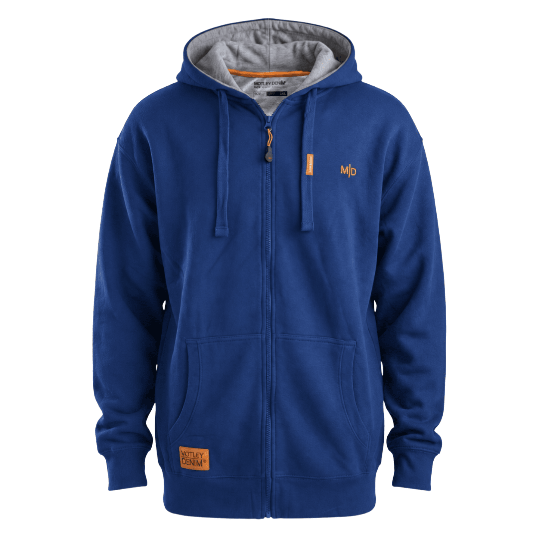 4XL - Hoodie i stora storlekar - Motley Denim Copenhagen Hoodie Royal Blue