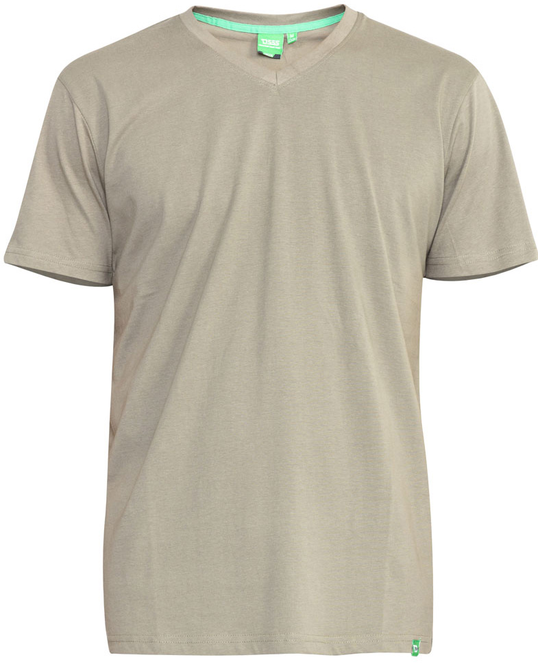 3XL - T-shirt i stora storlekar - D555 Signature V-neck T-shirt Khaki