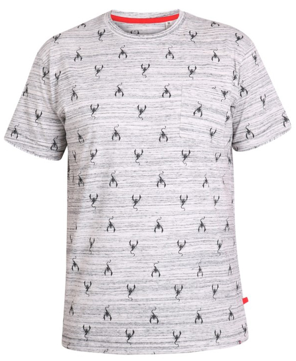 2XL - T-shirt i stora storlekar - D555 Dario T-shirt Grey