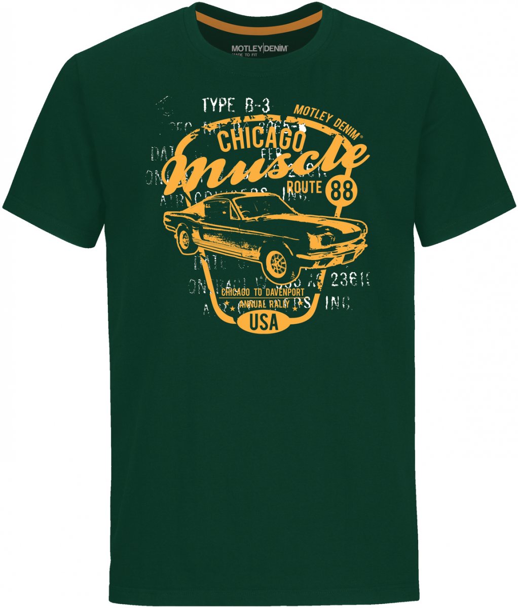 8XL - T-shirt i stora storlekar - Motley Denim Newport T-shirt Racing Green
