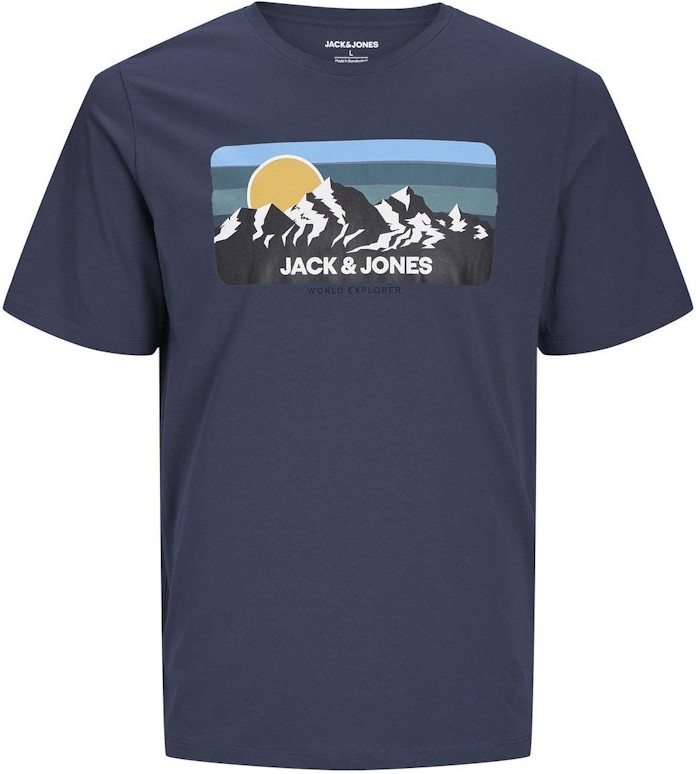 3XL - T-shirt i stora storlekar - Jack & Jones PEAK T-Shirt Navy Blazer