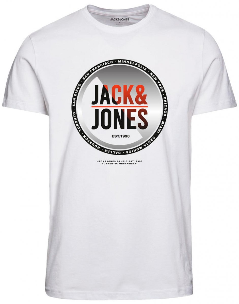 8XL - T-shirt i stora storlekar - Jack & Jones JJSCOTT TEE White