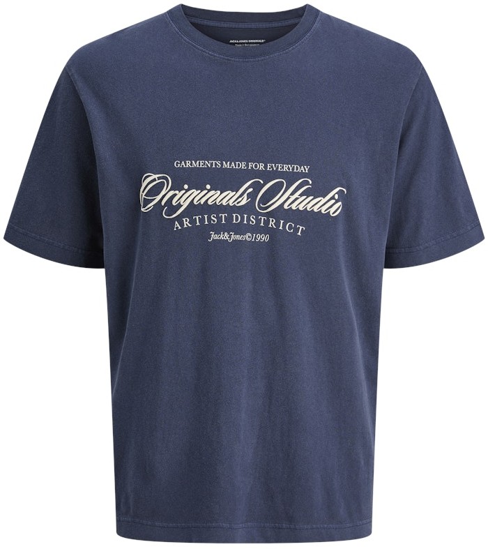 6XL - T-shirt i stora storlekar - Jack & Jones Wood Wash Crew Neck T-Shirt Ocean Cavern