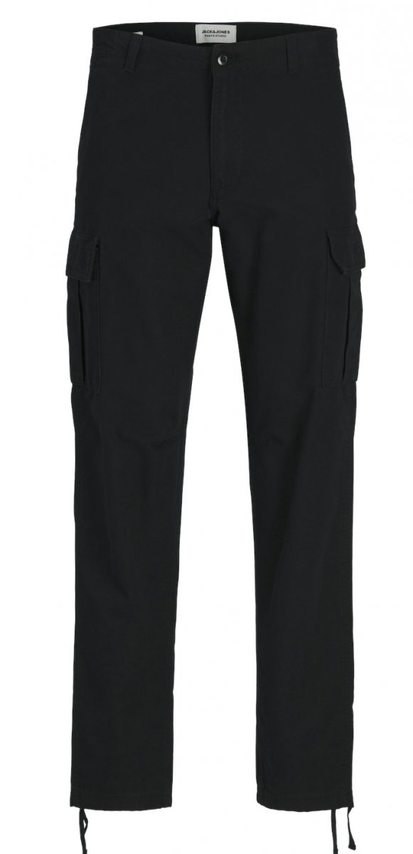 W44 L30 - Cargobyxor i stora storlekar - Jack & Jones JPSTKANE JJBARKLEY Cargopants Black