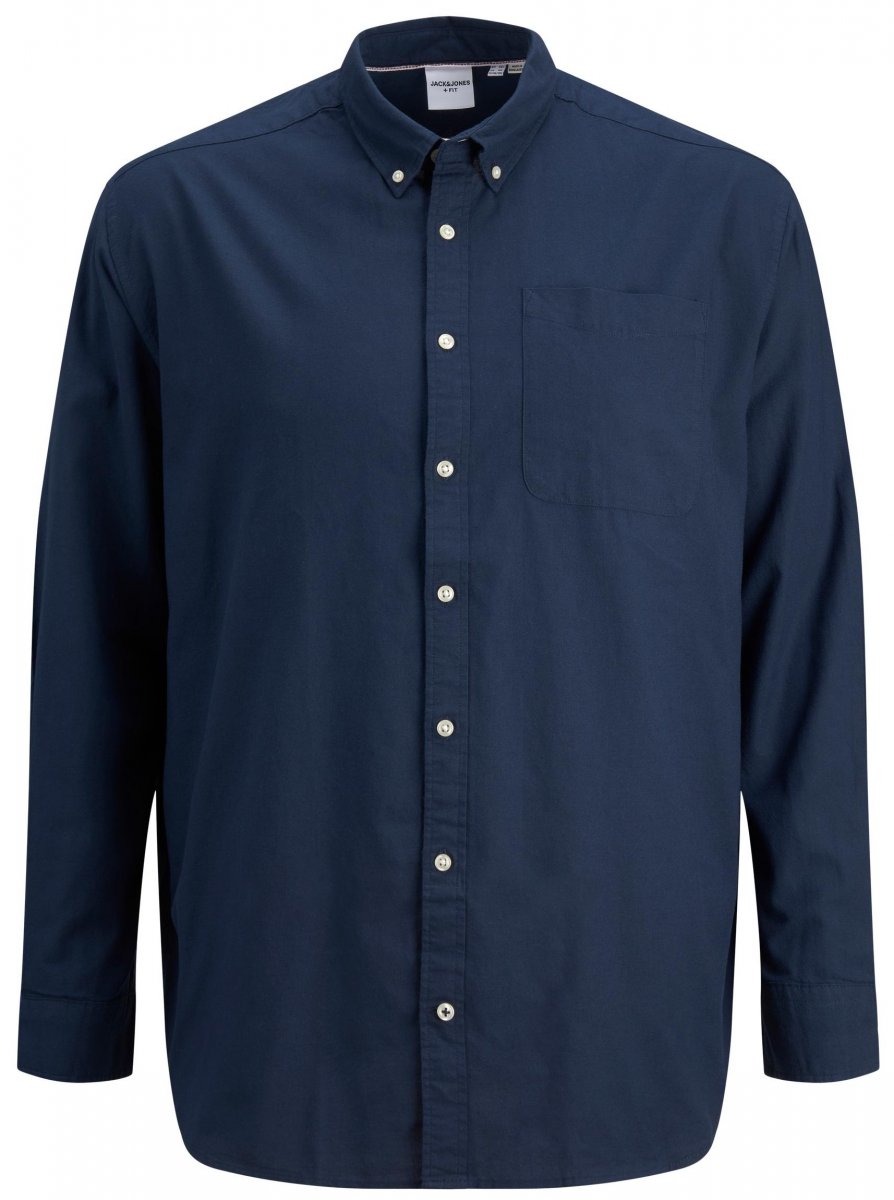 2XL - Skjorta i stora storlekar - Jack & Jones OXFORD LS Shirt Navy Blazer