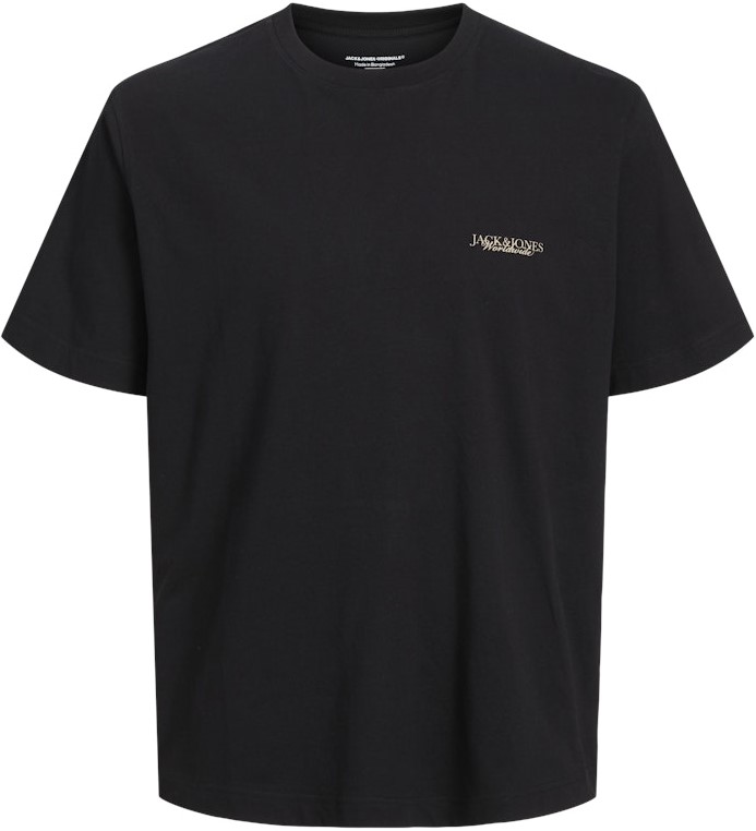 6XL - T-shirt i stora storlekar - Jack & Jones Boston Photo Crew Neck T-Shirt Black