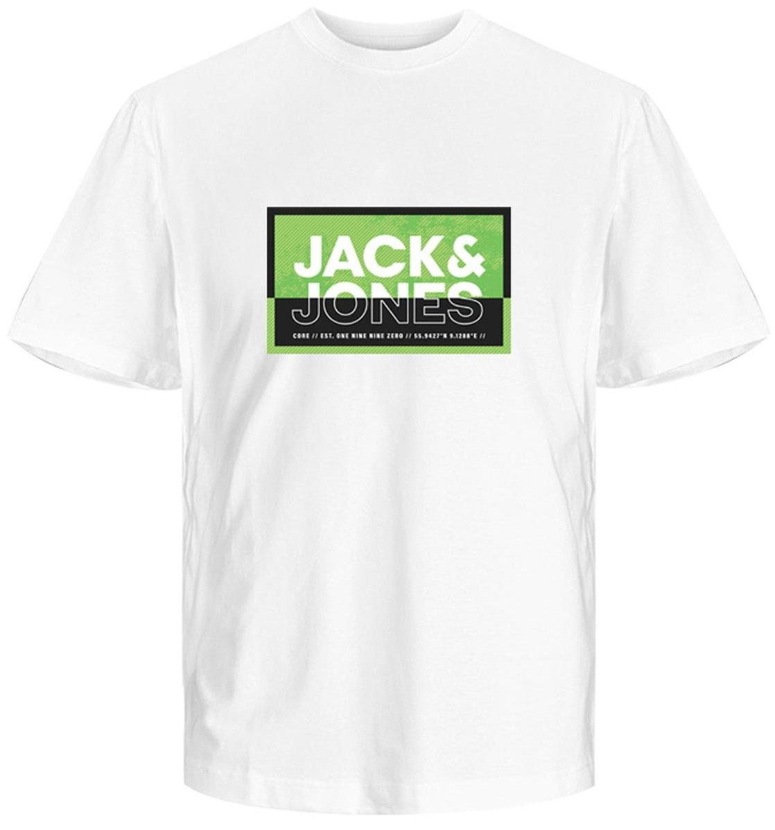 3XL - T-shirt i stora storlekar - Jack & Jones JCOLOGAN SUMMER PRINT T-Shirt White