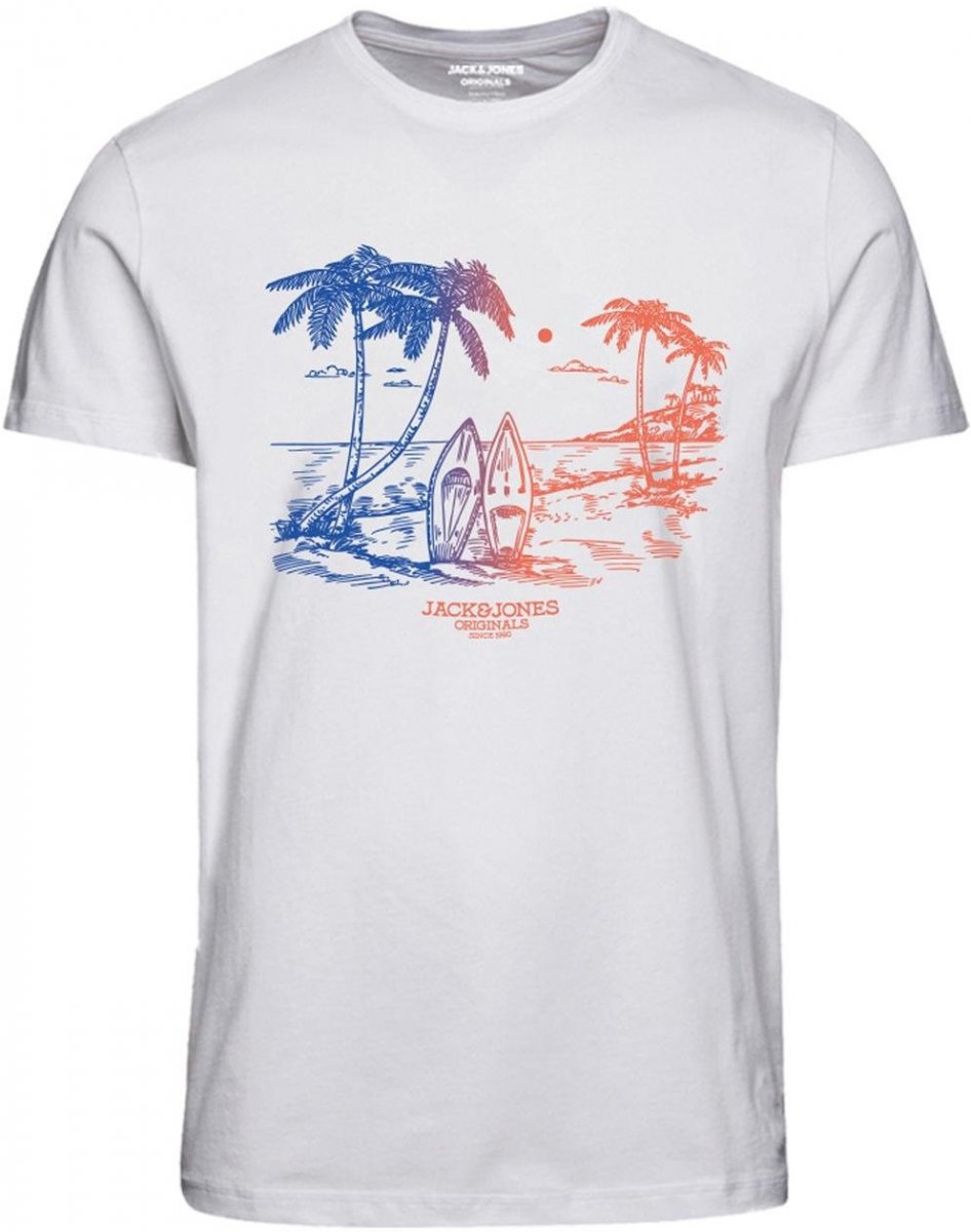 3XL - T-shirt i stora storlekar - Jack & Jones JORARUBA TEE SS CREW NECK Bright White