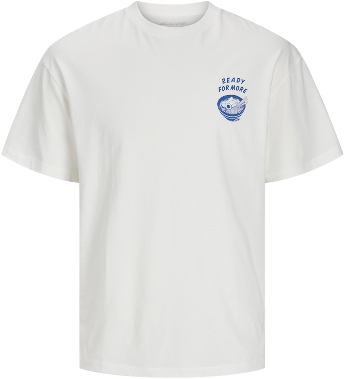 8XL - T-shirt i stora storlekar - Jack & Jones Charge Crew Neck Printed T-Shirt White