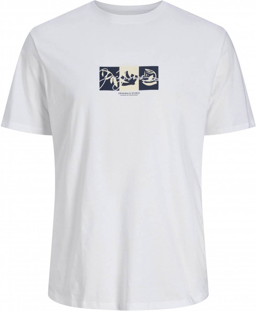 4XL - T-shirt i stora storlekar - Jack & Jones Canggu Crew Neck T-Shirt Bright White