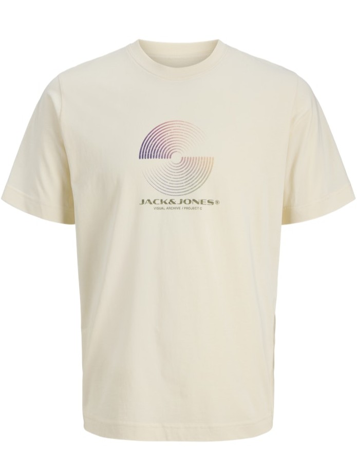 4XL - T-shirt i stora storlekar - Jack & Jones Calma Crew Neck T-Shirt Sweet Corn