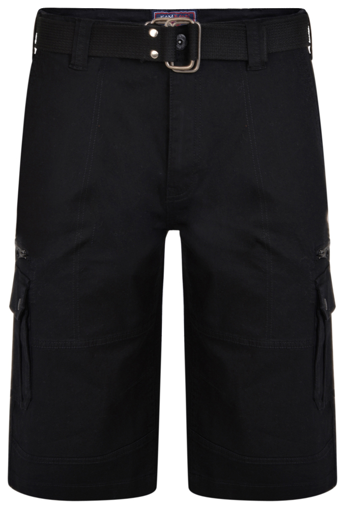 W60 - Shorts i stora storlekar - Kam Jeans 343 Cargoshorts Black