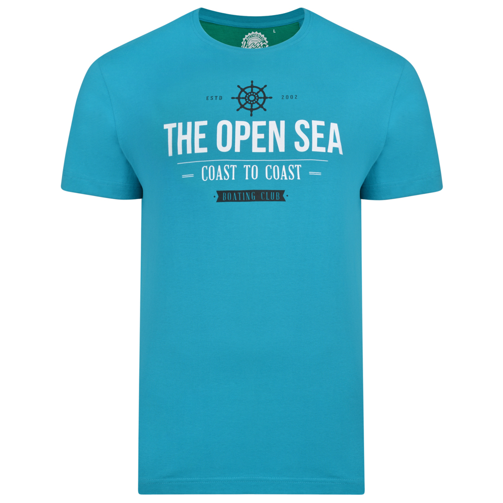 2XL - T-shirt i stora storlekar - Kam Jeans 5254 Open Sea T-Shirt Light Blue