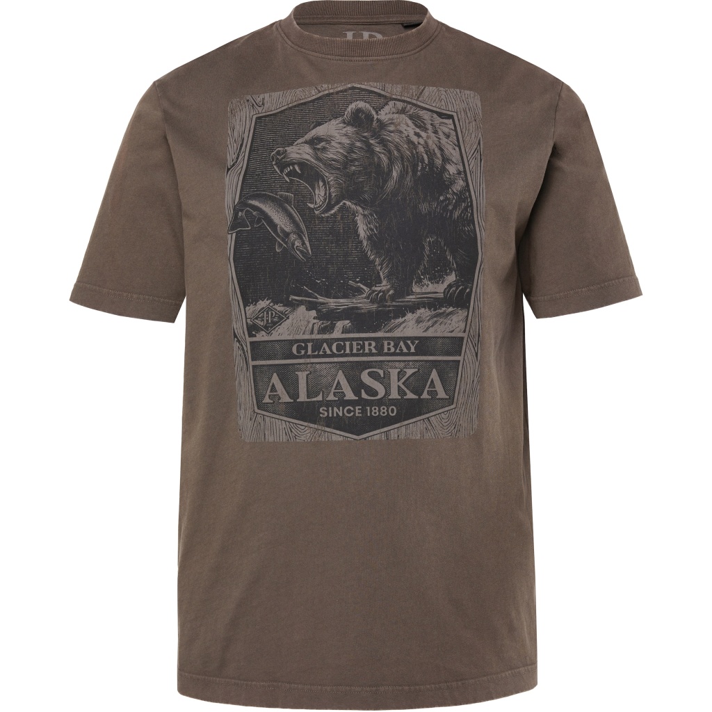2XL - T-shirt i stora storlekar - JP1880 T-Shirt Short Sleeve Alaska Dark Brown