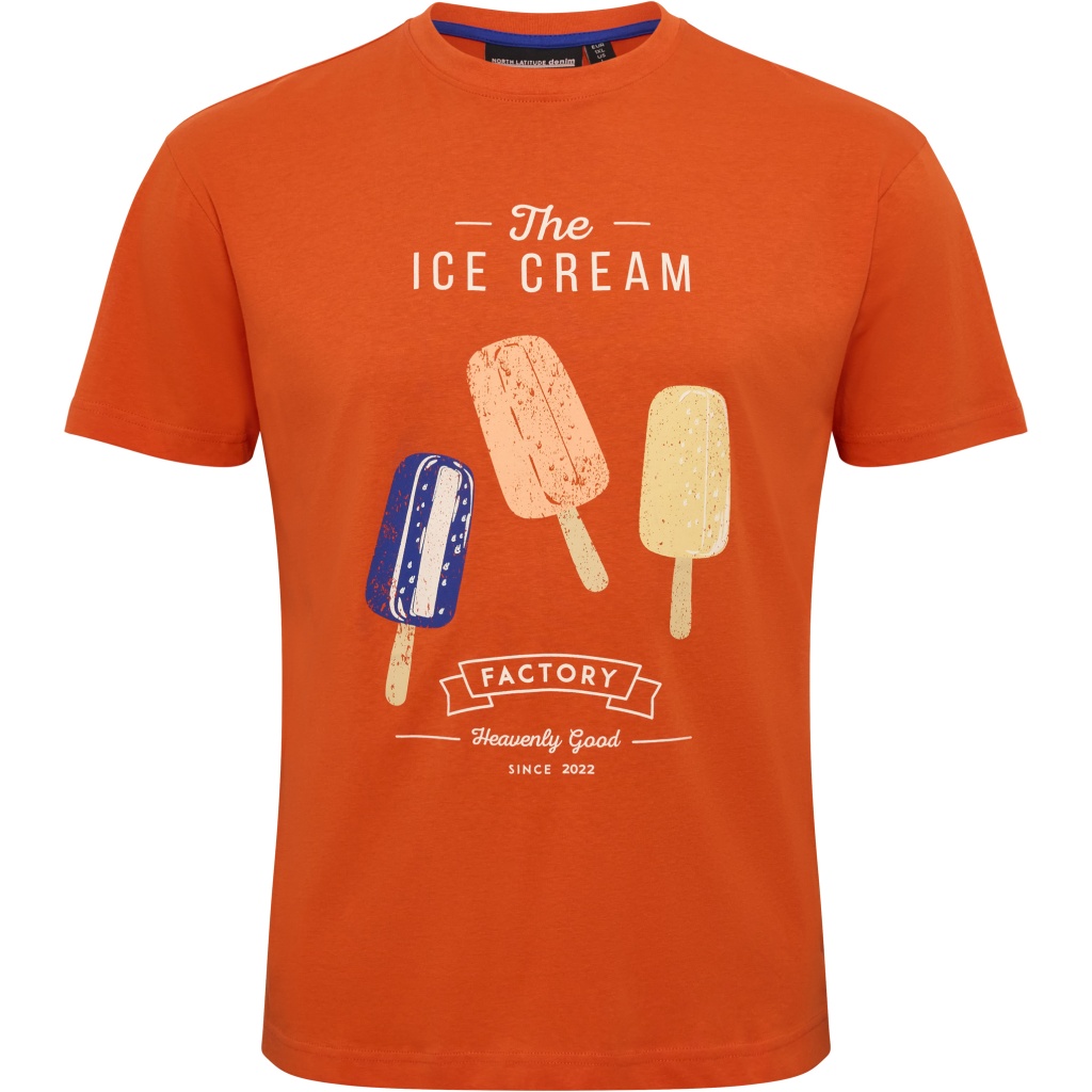 6XL - T-shirt i stora storlekar - North Latitude T-Shirt Ice Cream Orange