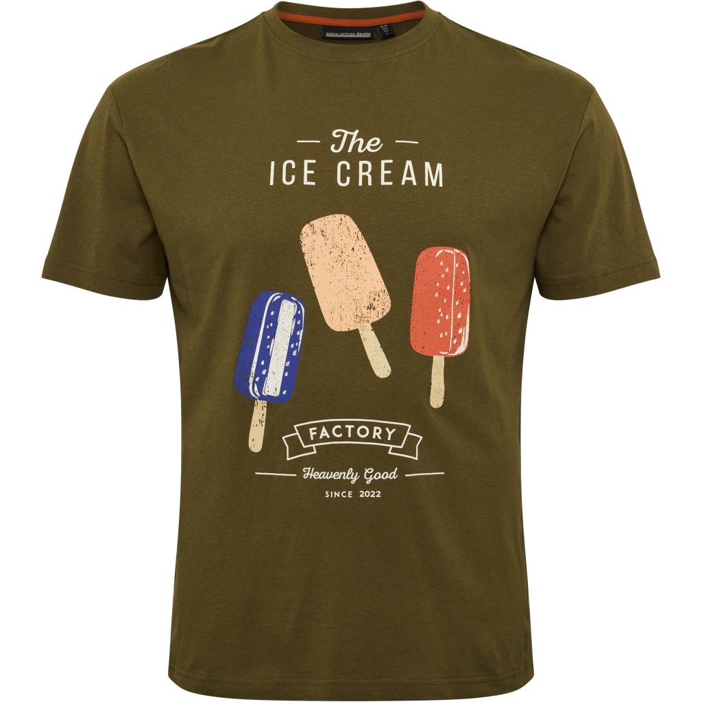 6XL - T-shirt i stora storlekar - North Latitude T-Shirt Ice Cream Green
