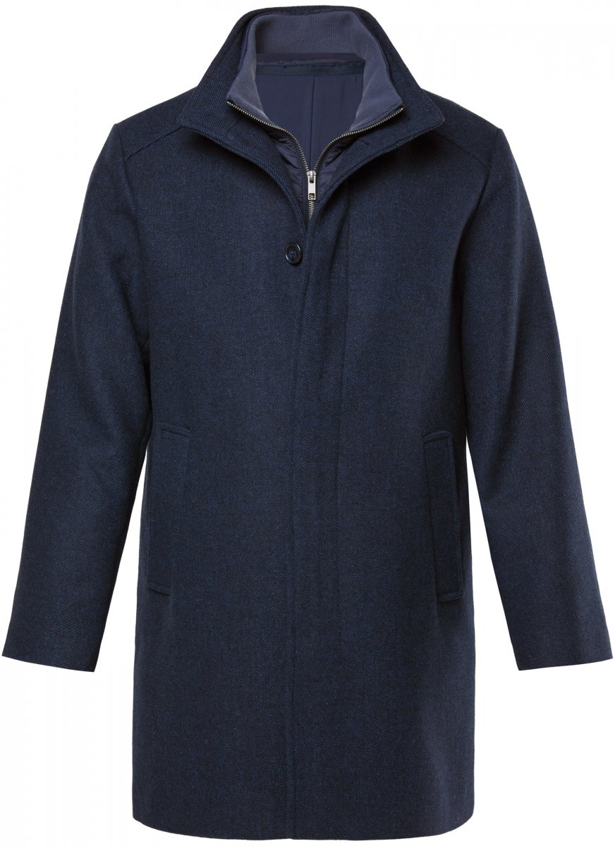 80 - Vinterjacka i stora storlekar - Boston Park Coat Two-Tone Wool Mix Navy