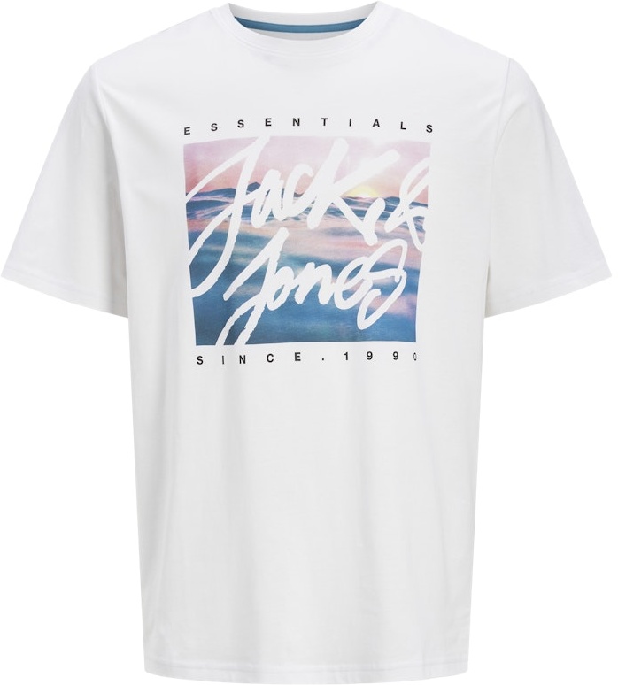 3XL - T-shirt i stora storlekar - Jack & Jones Colton Photoprint Crew Neck T-Shirt White