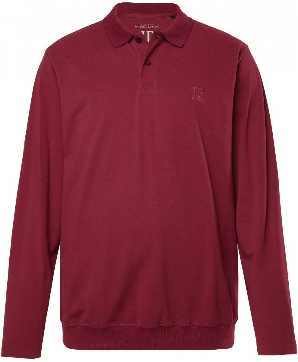 7XL - Långärmad Piké i stora storlekar - JP1880 Polo Shirt Pique Long Sleeve Red