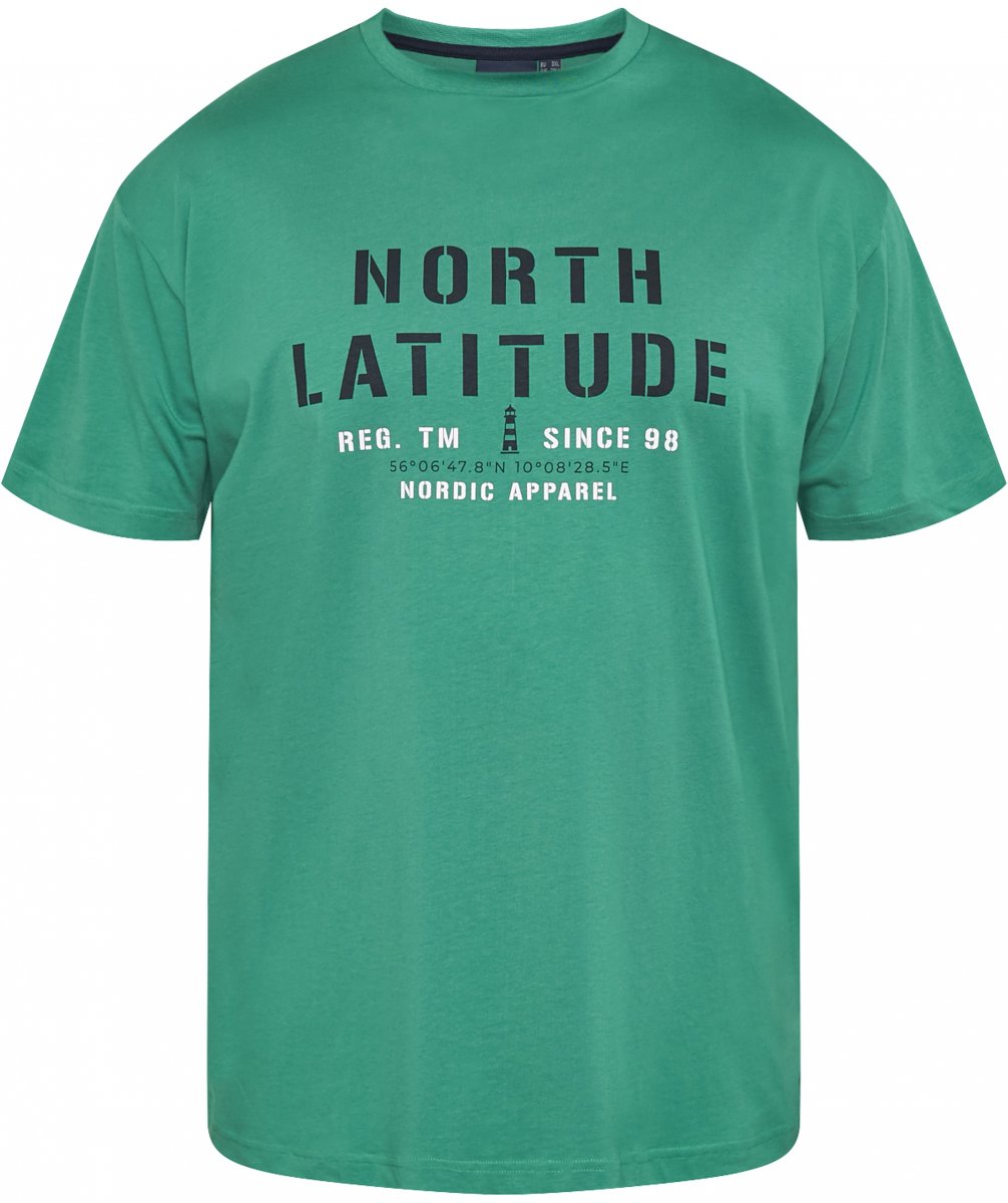 6XL - T-shirt i stora storlekar - North Latitude 61135 T-Shirt med Tryck Grön