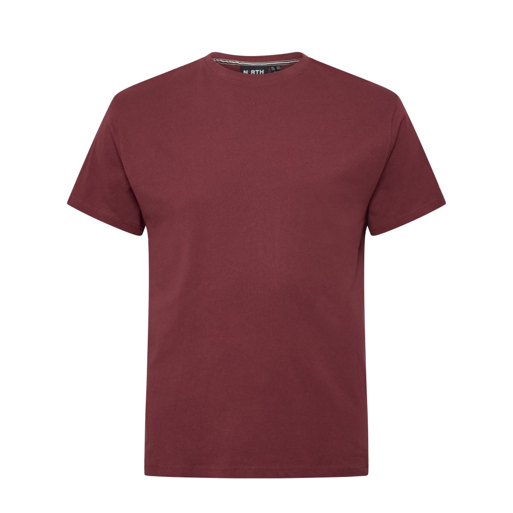 8XL - T-shirt i stora storlekar - North Latitude T-Shirt O-Neck Bordeaux